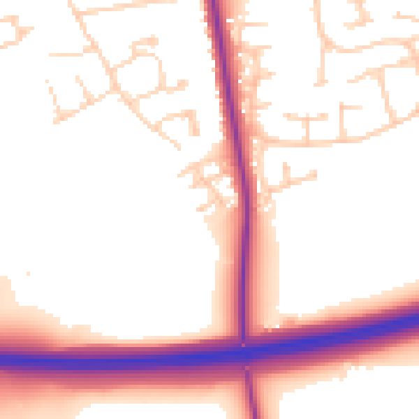 Daytime road noise heatmap for DN17 2GB