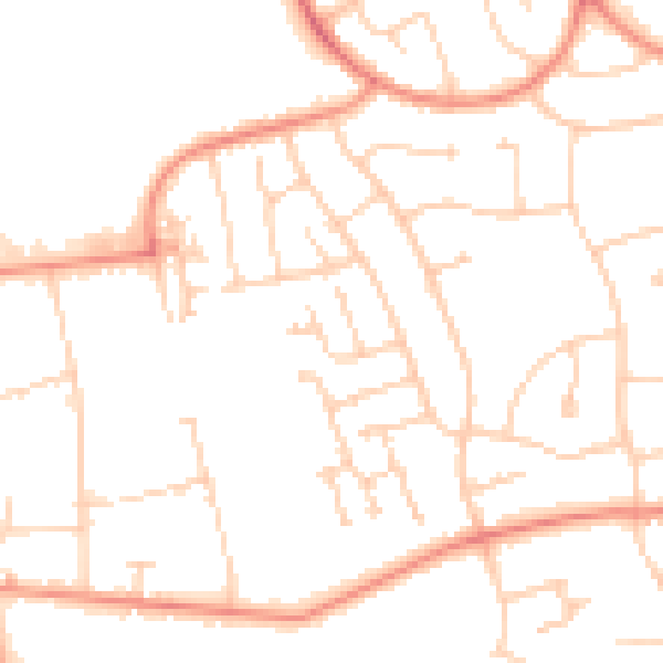 Daytime road noise heatmap for DN17 2TJ