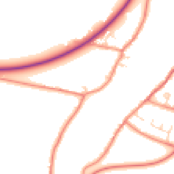 Daytime road noise heatmap for DN17 3JF