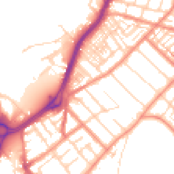 Daytime road noise heatmap for DN2 4AB
