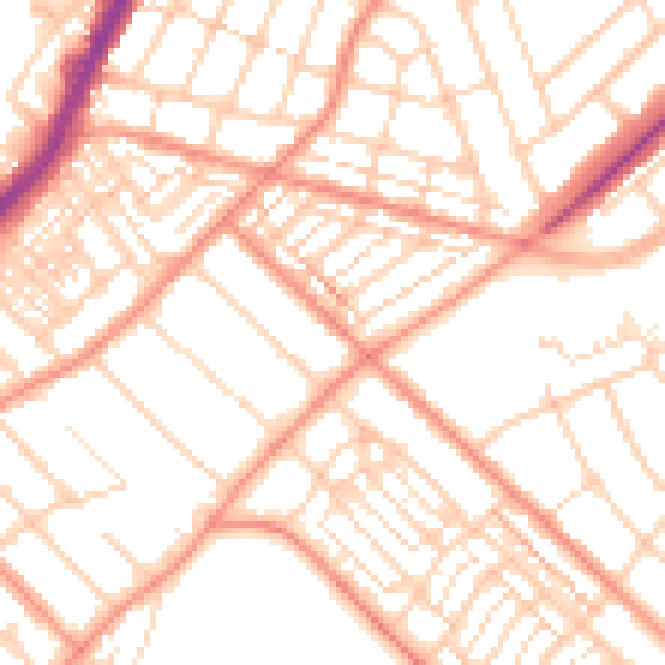 Daytime road noise heatmap for DN2 4AP