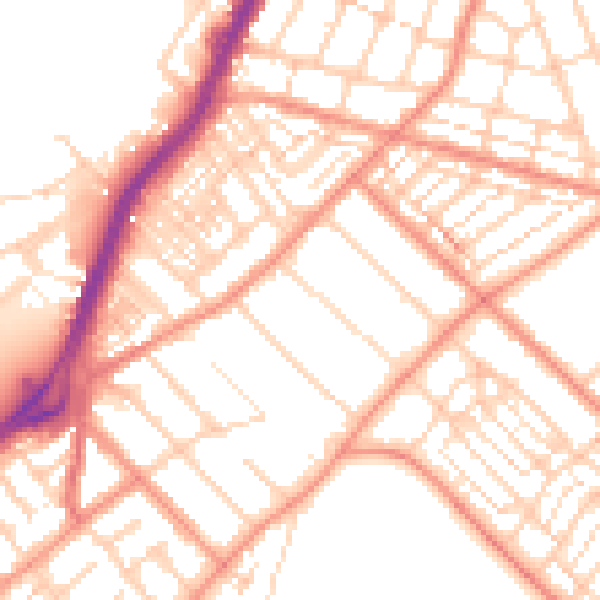 Daytime road noise heatmap for DN2 4AQ