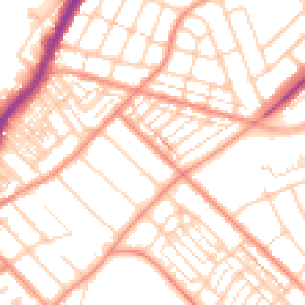 Daytime road noise heatmap for DN2 4AR