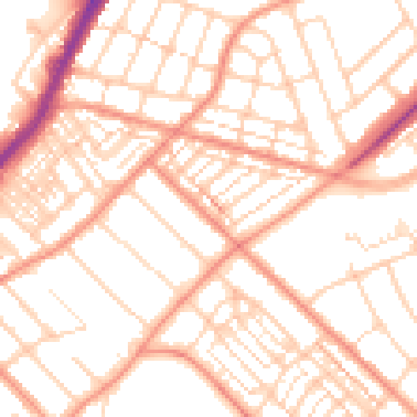 Daytime road noise heatmap for DN2 4AS