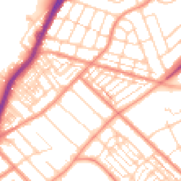 Daytime road noise heatmap for DN2 4AT