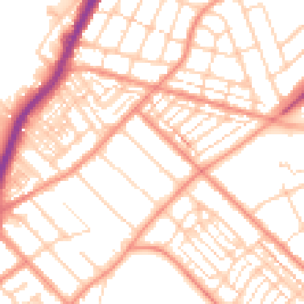 Daytime road noise heatmap for DN2 4AW