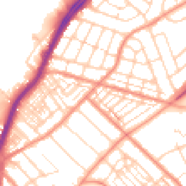 Daytime road noise heatmap for DN2 4AX