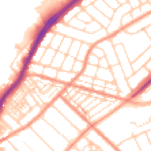 Daytime road noise heatmap for DN2 4AY