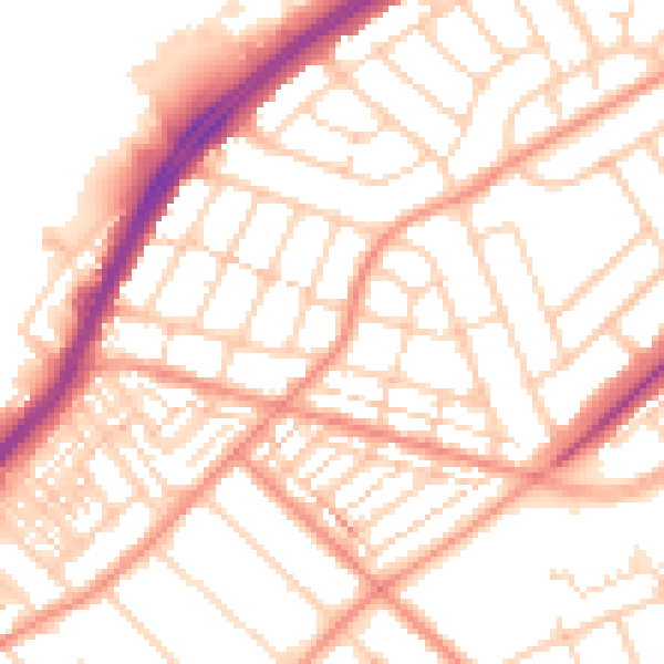 Daytime road noise heatmap for DN2 4AZ