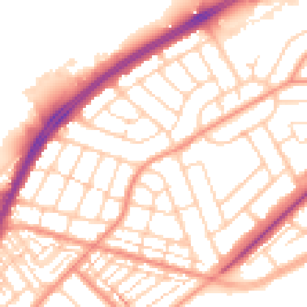 Daytime road noise heatmap for DN2 4BB