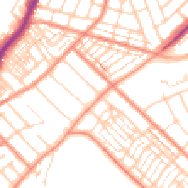 Daytime road noise heatmap for DN2 4BE