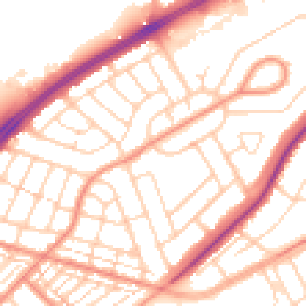 Daytime road noise heatmap for DN2 4BF