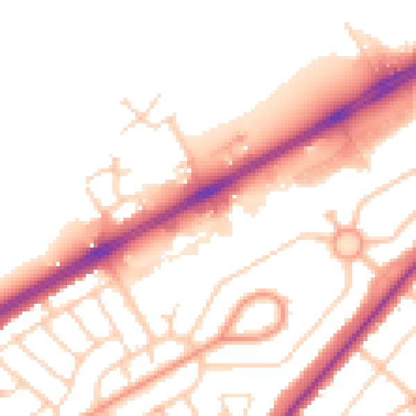 Daytime road noise heatmap for DN2 4BG