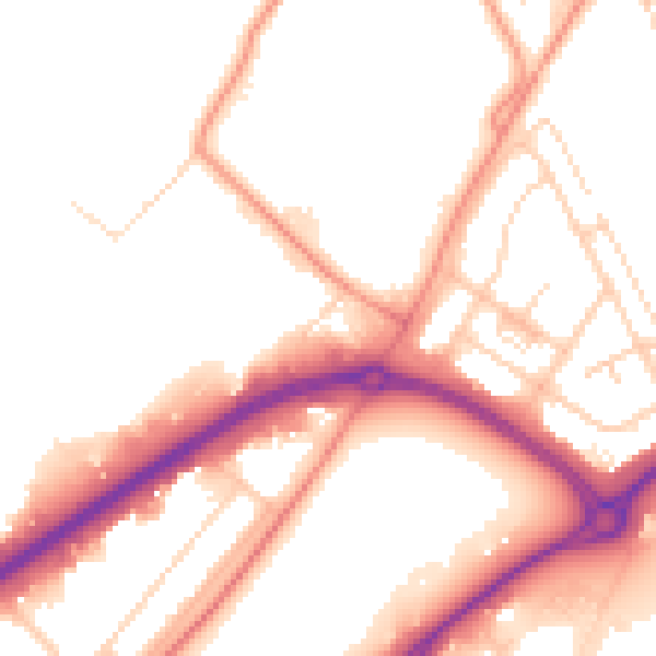 Daytime road noise heatmap for DN2 4BH