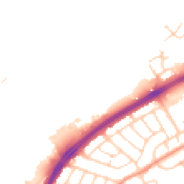 Daytime road noise heatmap for DN2 4BL