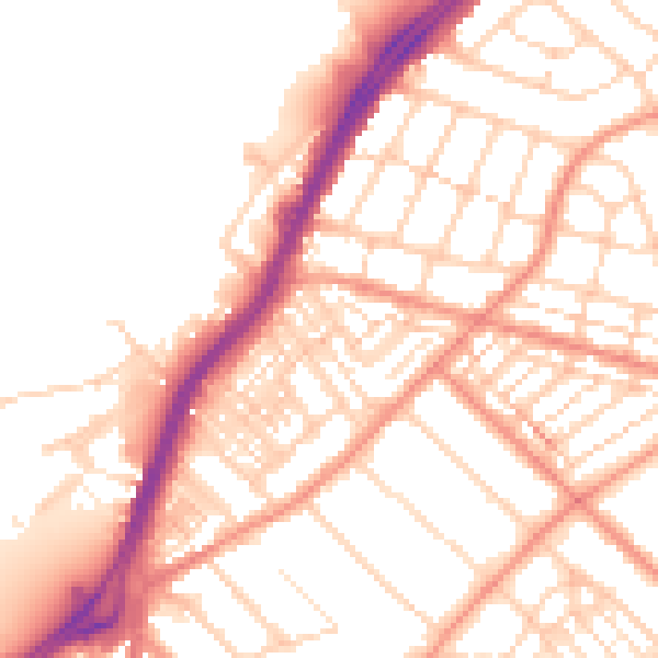 Daytime road noise heatmap for DN2 4BN