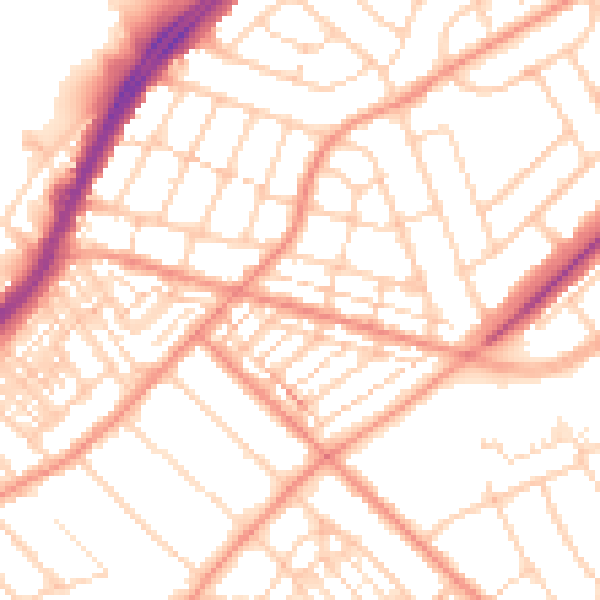 Daytime road noise heatmap for DN2 4BP
