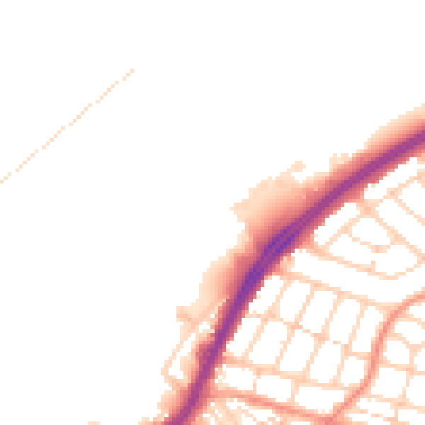 Daytime road noise heatmap for DN2 4BQ