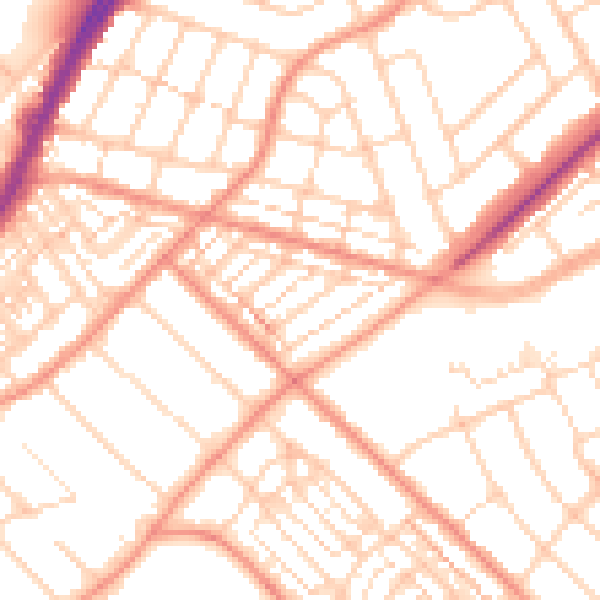 Daytime road noise heatmap for DN2 4BU