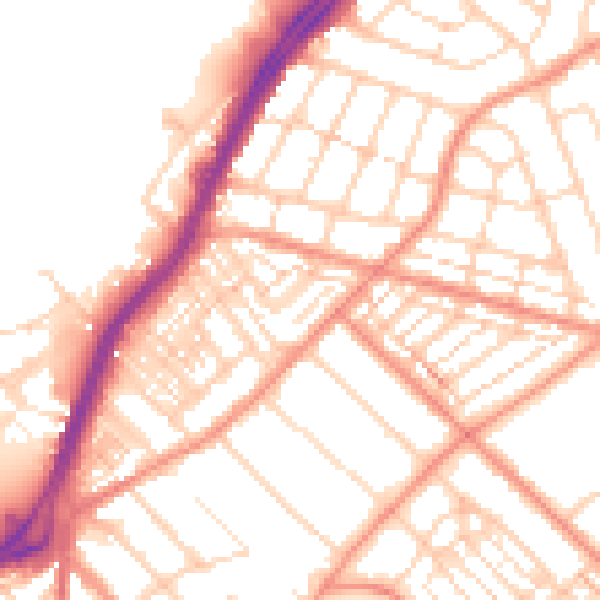 Daytime road noise heatmap for DN2 4BW