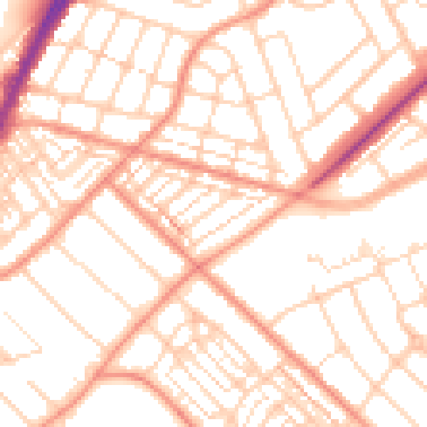 Daytime road noise heatmap for DN2 4BX