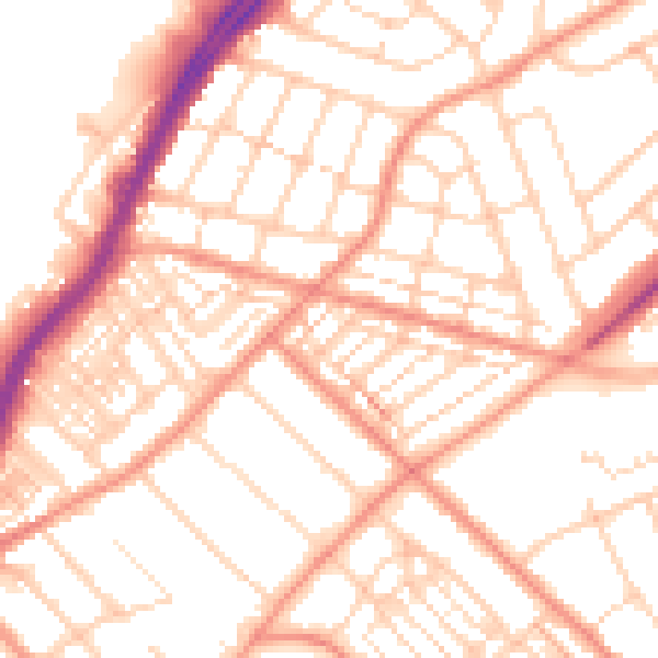 Daytime road noise heatmap for DN2 4BZ
