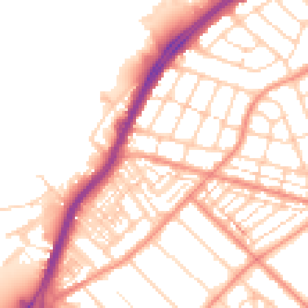 Daytime road noise heatmap for DN2 4DB
