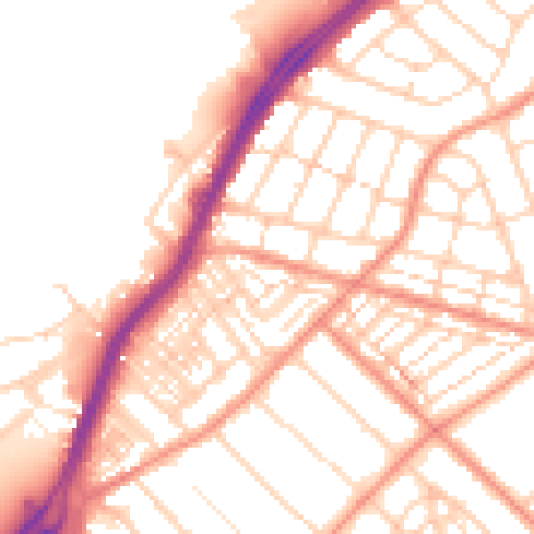Daytime road noise heatmap for DN2 4DD