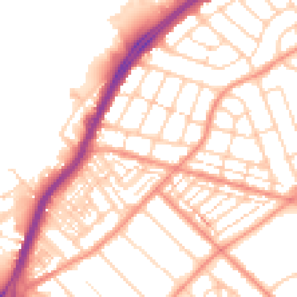 Daytime road noise heatmap for DN2 4DE