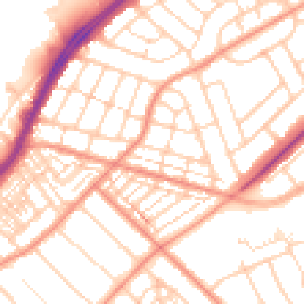 Daytime road noise heatmap for DN2 4DG