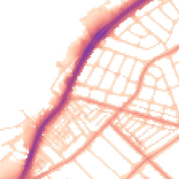 Daytime road noise heatmap for DN2 4DJ