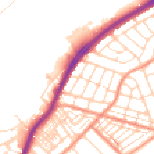 Daytime road noise heatmap for DN2 4DL
