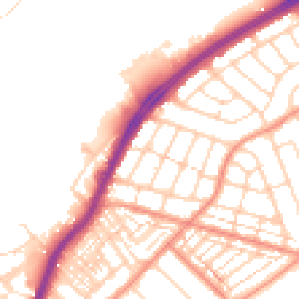Daytime road noise heatmap for DN2 4DN