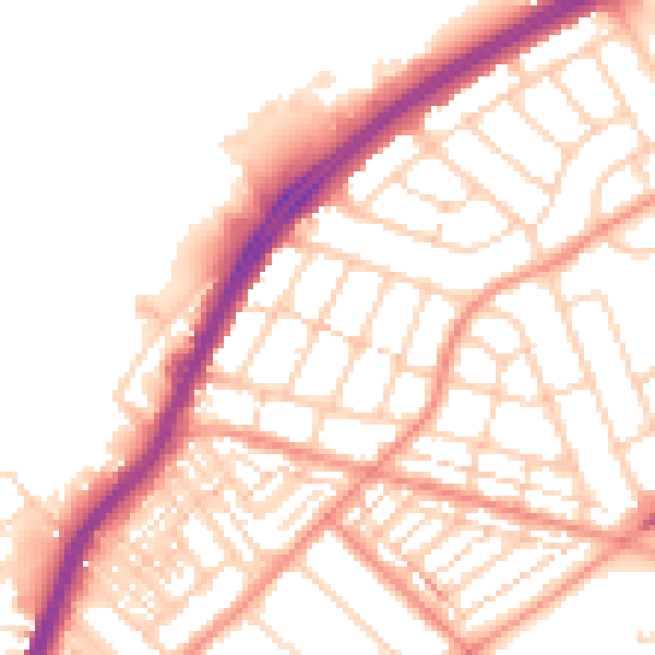 Daytime road noise heatmap for DN2 4DP