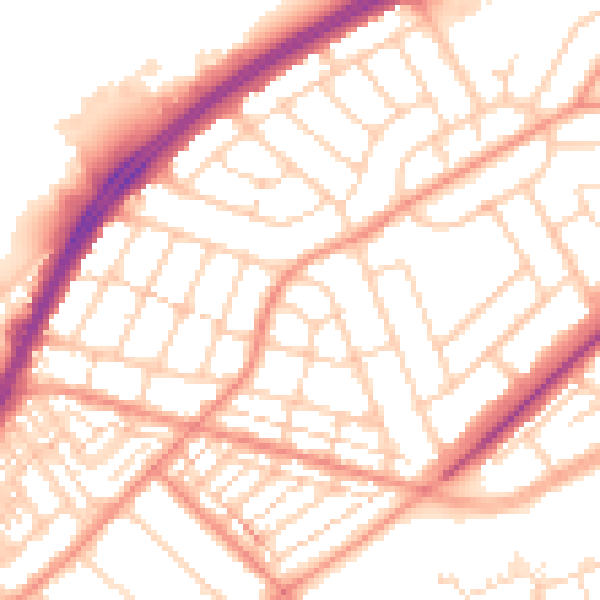 Daytime road noise heatmap for DN2 4EA