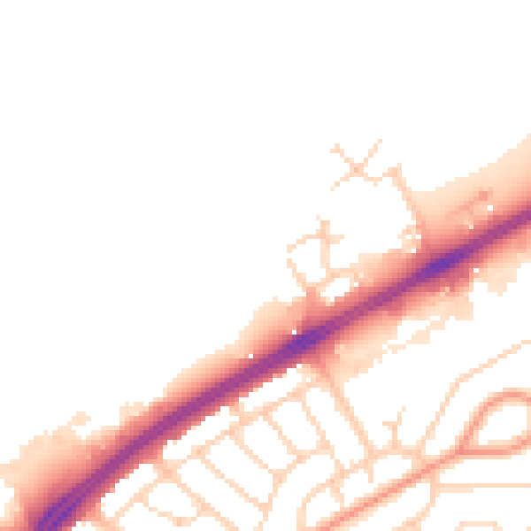 Daytime road noise heatmap for DN2 4EQ
