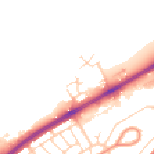 Daytime road noise heatmap for DN2 4FE