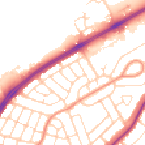 Daytime road noise heatmap for DN2 4HJ