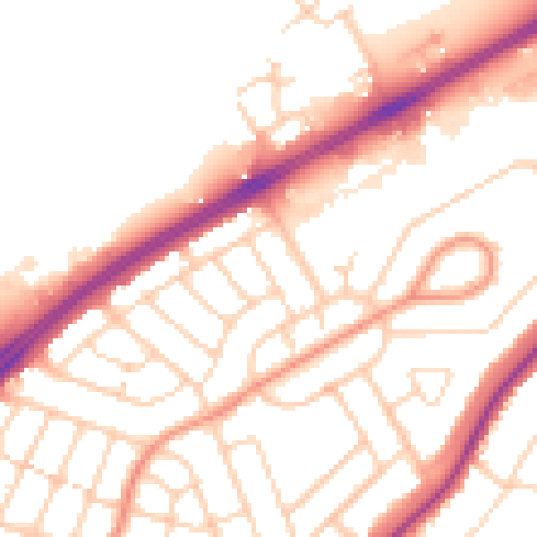 Daytime road noise heatmap for DN2 4HN