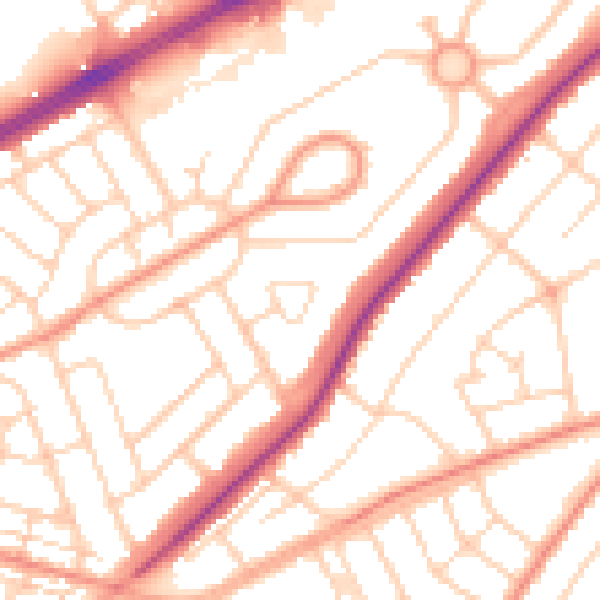 Daytime road noise heatmap for DN2 4JG