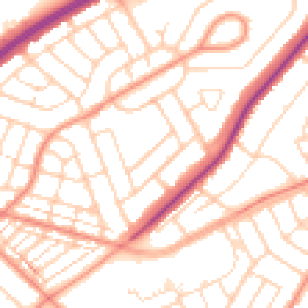 Daytime road noise heatmap for DN2 4JW