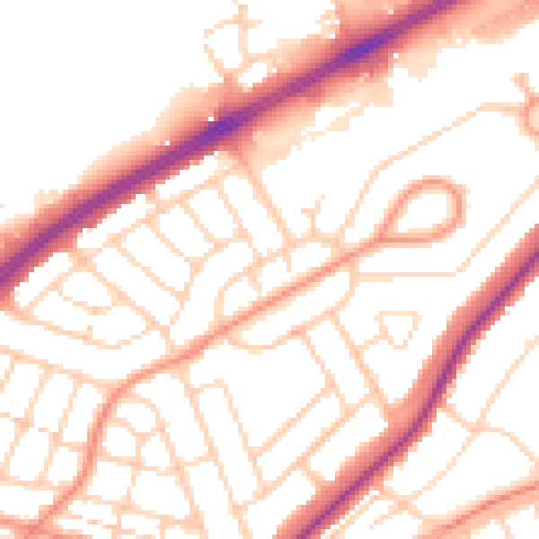 Daytime road noise heatmap for DN2 4JY