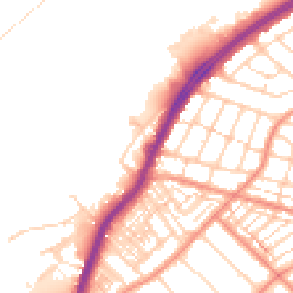 Daytime road noise heatmap for DN2 4LP