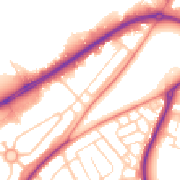 Daytime road noise heatmap for DN2 4QN