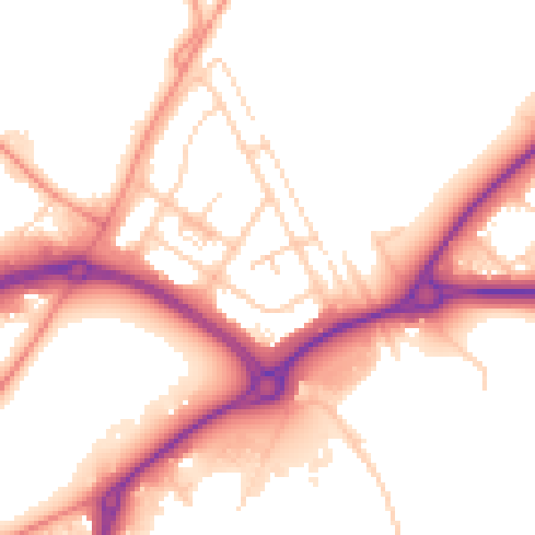 Daytime road noise heatmap for DN2 4RB
