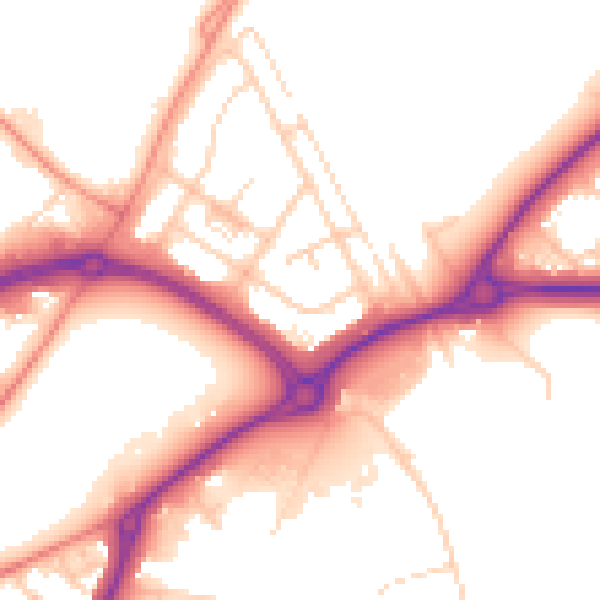 Daytime road noise heatmap for DN2 4RU