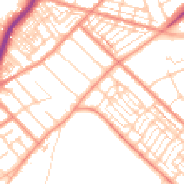 Daytime road noise heatmap for DN2 5BL