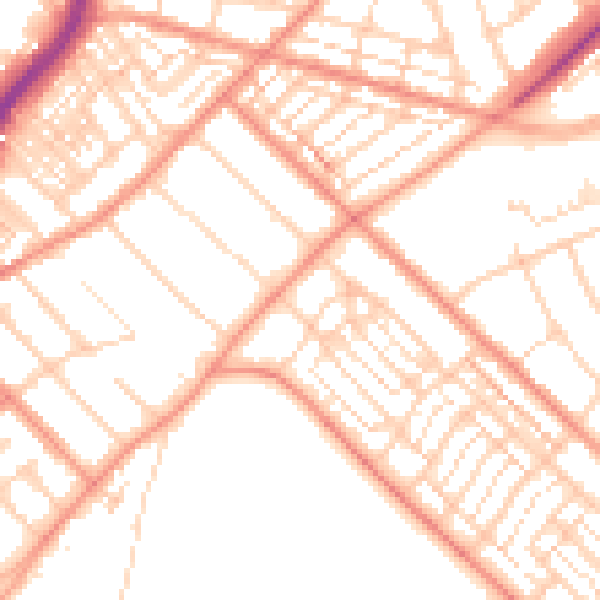 Daytime road noise heatmap for DN2 5BN