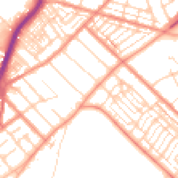 Daytime road noise heatmap for DN2 5BQ