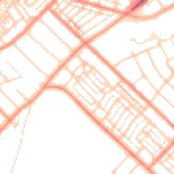 Daytime road noise heatmap for DN2 5BS